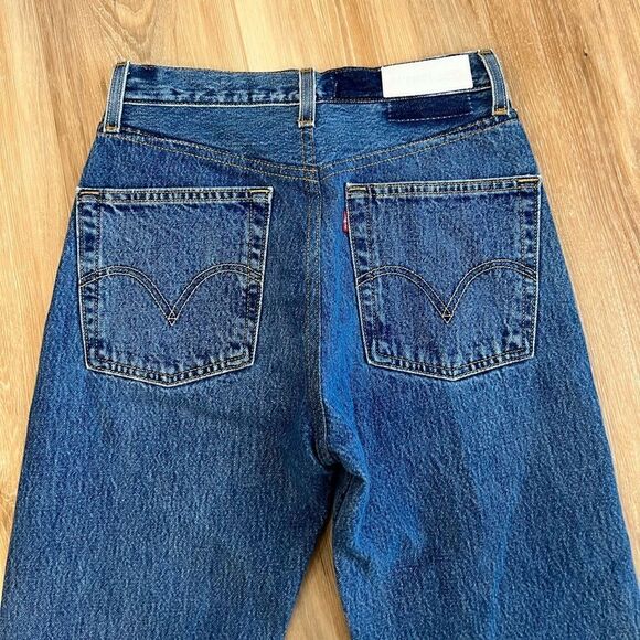 LEVI Re/Done Stove Pipe Cropped Jeans Size 24 - Picture 5 of 16